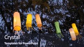  Presentation with chinese lantern - Audience pleasing PPT theme consisting of chinese lanterns are hung backdrop and a wine colored foreground