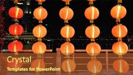  Presentation with lanterns - Amazing PPT theme having chinese lanterns backdrop and a tawny brown colored foreground