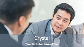  Presentation with meeting - Audience pleasing PPT theme consisting of chinese leadership - asian business people meeting backdrop and a  colored foreground