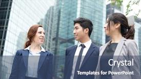  Presentation with diversity - PPT theme enhanced with chinese leadership - diversity business people background and a ocean colored foreground