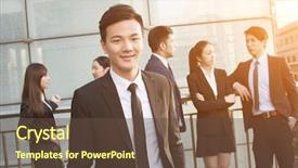  Presentation with successful - Colorful PPT layouts enhanced with chinese leadership - successful business team of asian backdrop and a tawny brown colored foreground