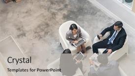  Presentation with team - Presentation theme with chinese leadership - young asian business team discuss background and a light gray colored foreground