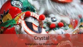  Presentation with lion - Colorful slides enhanced with chinese lion head backdrop and a red colored foreground