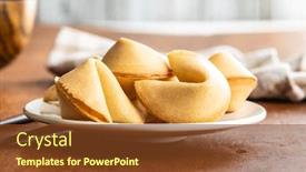  Presentation with cookies - PPT theme enhanced with chinese-lucky-cookies-fortune-cookies background and a tawny brown colored foreground