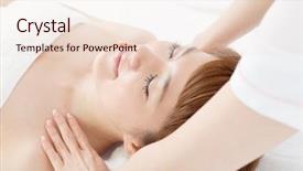  Presentation with young sing woman singing young - Slides having  background and a  colored foreground.