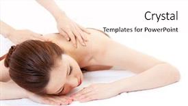  Presentation with spa - Presentation theme having chinese massage - beautiful young woman in spa background and a  colored foreground