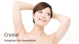  Presentation with beautiful tibet scenery in china - Presentation consisting of chinese massage - beautiful young woman on white background and a  colored foreground