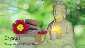  Presentation with relaxation - Amazing presentation design having chinese massage - concept of meditation and relaxation backdrop and a mint green colored foreground