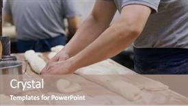  Presentation with chinese make up - Colorful PPT layouts enhanced with chinese master making white bread backdrop and a  colored foreground