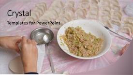  Presentation with chinese new year lunar - Presentation theme featuring chinese meat dumplings for lunar background and a mint green colored foreground