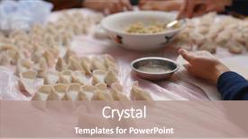  Presentation with chinese new year lunar - Cool new presentation design with chinese meat dumplings for lunar backdrop and a coral colored foreground