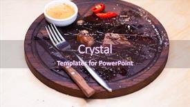  Presentation with meatball - Theme with chinese meatball - close up of meat background and a  colored foreground