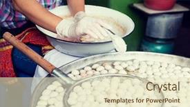  Presentation with meatball - PPT layouts having chinese meatball - cooking asian kitchen and food background and a soft green colored foreground