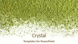  Presentation with green tea - PPT theme featuring chinese medicine - border of powdered green tea background and a cream colored foreground