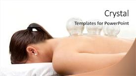  Presentation with acupuncture - Cool new PPT theme with chinese medicine - detail of several cups placed backdrop and a white colored foreground