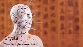  Presentation with acupuncture - PPT theme consisting of chinese medicine - eastern or asian acupuncture medical background and a red colored foreground