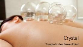  Presentation with acupuncture - Cool new PPT theme with chinese medicine - fire cupping cups on back backdrop and a coral colored foreground