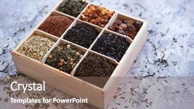  Presentation with chinese medicine - Theme consisting of chinese medicine - various kind of dry tea background and a violet colored foreground