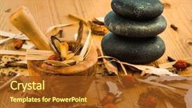  Presentation with tea plant - Slides having chinese medicine cure of diseases background and a tawny brown colored foreground