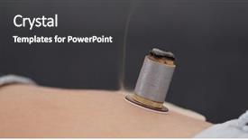  Presentation with chinese medicine - Audience pleasing slide deck consisting of chinese medicine moxibustion therapy backdrop and a dark gray colored foreground