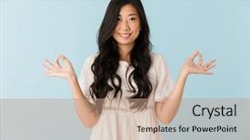  Presentation with coral reefs blue water beautiful sky - Slide set having chinese meditation - image of young asian beautiful background and a  colored foreground