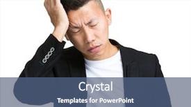  Presentation with headache - Beautiful PPT theme featuring mental health - man have headache backdrop and a ocean colored foreground