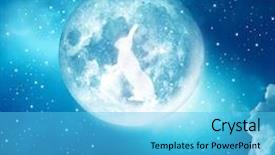  Presentation with rabbit - Colorful presentation enhanced with chinese mid-autumn festival background backdrop and a cyan colored foreground