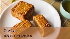  Presentation with food festival - Amazing presentation having chinese mid autumn festival food backdrop and a gold colored foreground