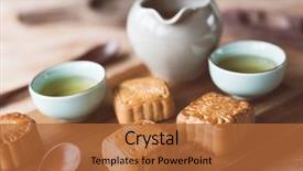  Presentation with food festival - Slide deck featuring chinese mid autumn festival food background and a red colored foreground