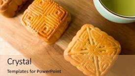  Presentation with food festival - Cool new theme with chinese mid autumn festival food backdrop and a yellow colored foreground