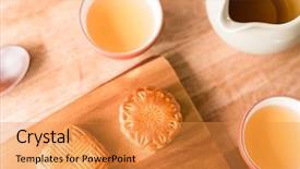  Presentation with food festival - PPT layouts enhanced with chinese mid autumn festival food background and a gold colored foreground