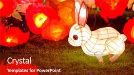  Presentation with rabbit - Slides enhanced with chinese mid autumn festival background and a tawny brown colored foreground