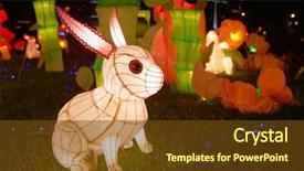  Presentation with lantern chinese - PPT layouts consisting of chinese mid autumn festival background and a tawny brown colored foreground