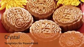  Presentation with festival - Audience pleasing theme consisting of chinese mid autumn festival backdrop and a red colored foreground