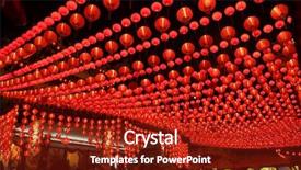  Presentation with lanterns - Presentation theme enhanced with chinese moon festival - oriental lanterns display at temple background and a tawny brown colored foreground