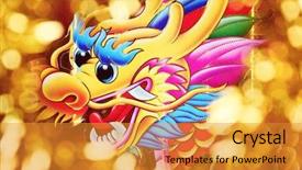  Presentation with chinese dragon - PPT layouts enhanced with chinese-new-year-celebration-dragon background and a gold colored foreground