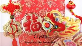  Presentation with chinese dragon - Slide deck featuring chinese new year decoration--dragon background and a red colored foreground