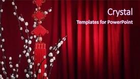  Presentation with lunar new year - Audience pleasing theme consisting of chinese new year decoration--traditional backdrop and a wine colored foreground
