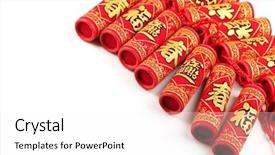  Presentation with chinese new year lunar - Audience pleasing presentation theme consisting of chinese new year decoration fire backdrop and a white colored foreground