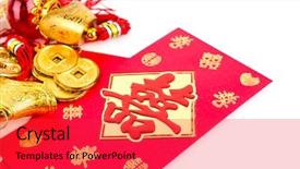  Presentation with chinese new year - Audience pleasing slide deck consisting of chinese new year decoration backdrop and a red colored foreground