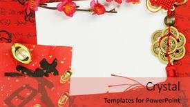  Presentation with chinese new year - Cool new presentation theme with chinese new year decoration backdrop and a red colored foreground