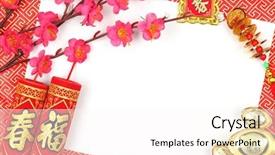 Presentation with chinese new year - Cool new presentation theme with chinese new year decoration backdrop and a white colored foreground