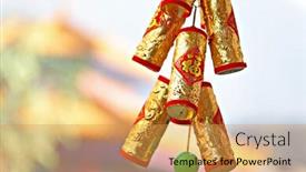  Presentation with chinese new year - Slides consisting of chinese new year decoration background and a yellow colored foreground