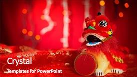  Presentation with chinese new year - Amazing PPT layouts having chinese new year decorations miniature backdrop and a crimson colored foreground