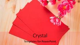  Presentation with pow - Audience pleasing slide deck consisting of chinese new year festival decorations backdrop and a red colored foreground