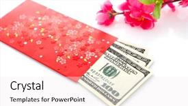  Presentation with elders - Slides having chinese new year festival decorations background and a sky blue colored foreground