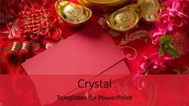 Presentation with chinese new year - Beautiful presentation design featuring festival decorations the chinese character backdrop and a red colored foreground