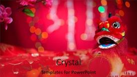  Presentation with lunar new year - Amazing presentation theme having chinese new year festival decorations backdrop and a crimson colored foreground