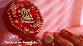  Presentation with money flow - Audience pleasing PPT theme consisting of chinese-new-year-firecracker backdrop and a crimson colored foreground