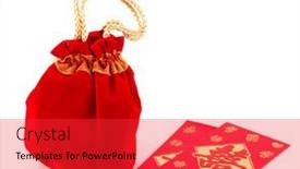  Presentation with chinese new year - Cool new PPT layouts with chinese-new-year-gift-bag backdrop and a red colored foreground
